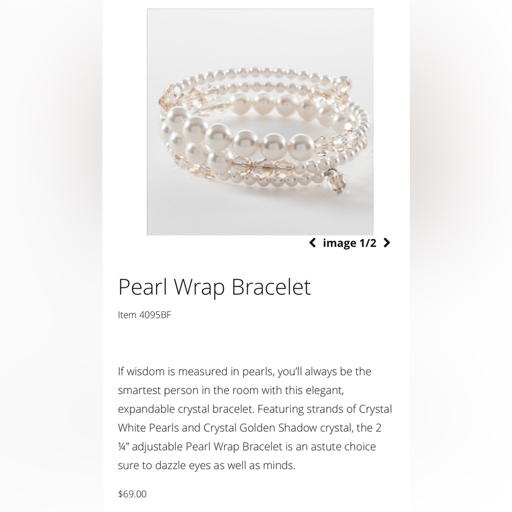 LAST ONE! Touchstone Crystal by Swarovski Pearl Wrap Bracelet. Retired.